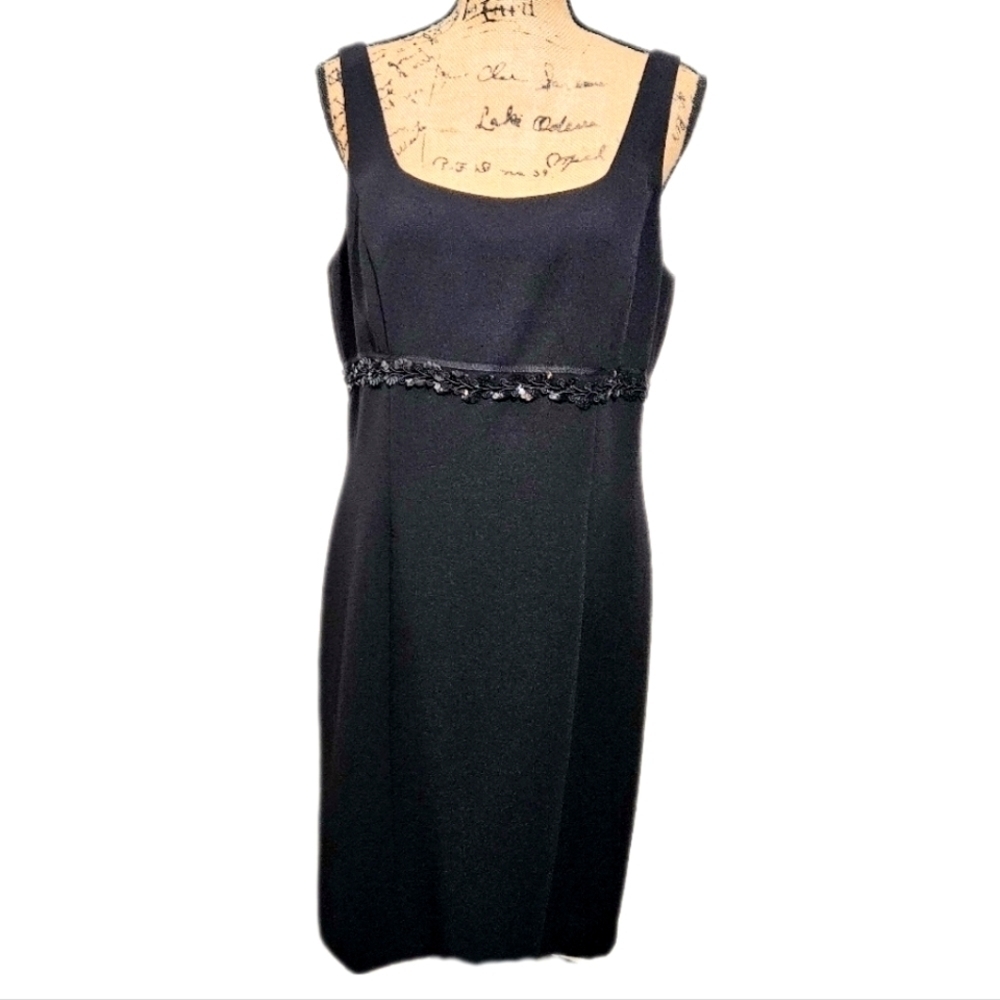 Tahari Arthur S Levine Black Cocktail Dress Size 12